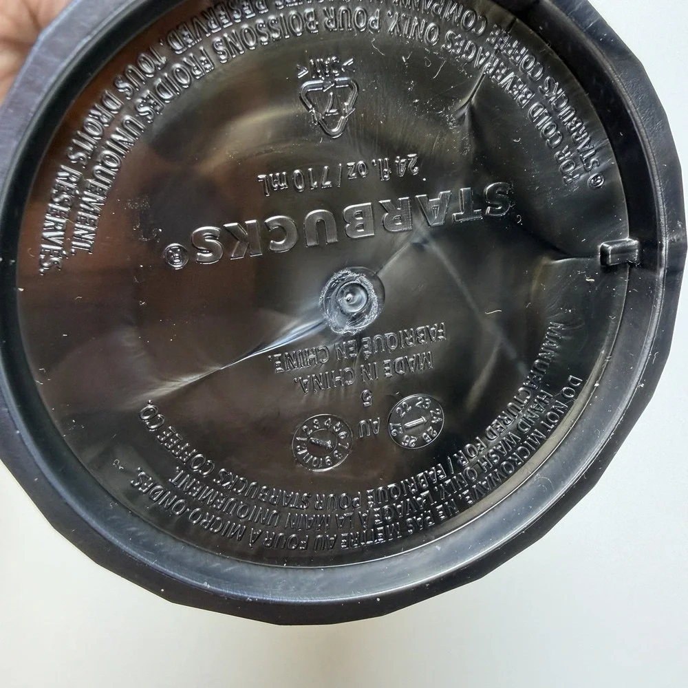 Starbucks Black Onyx Tumbler Cup W Lid Straw Matte Siren‎ Logo Reusable